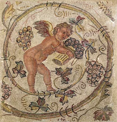 A Cupid Picking Grapes, Fragment of Pavement from Carthage, Tunisia